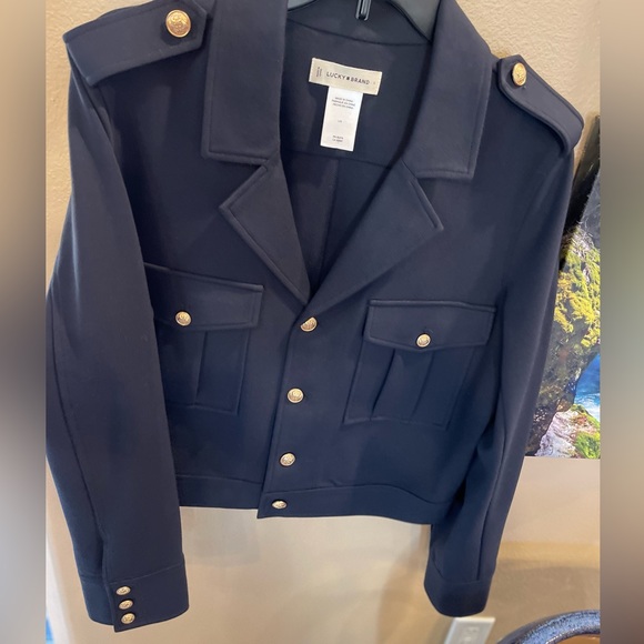 🏷️🆕Lucky Brand military blazer | Size 10 | navy blue | NWOT - Picture 8 of 14